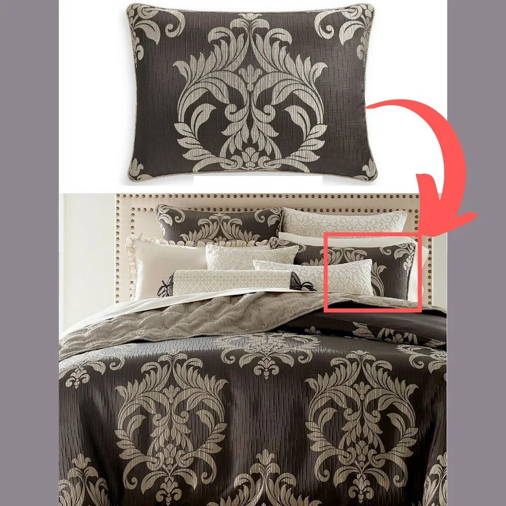 NEW $135 Hotel Collection Classic Flourish Damask (1) King Pillow‎ Sham